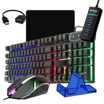Kit Gamer Mobilador Teclado Mouse P/ Celular Free Fire Cod Hub 3.0/ 06 peças/ Tipo C ou V8
