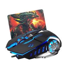 KIT GAMER Mouse Gamer Aula S20 Base Metal e Mouse Pad Estampado