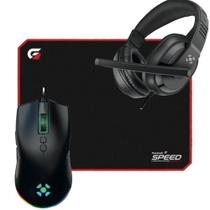 Kit Gamer mouse rgb 7200 dpi gamer Headset Mousepad grande