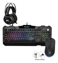 Kit Gamer Mouse sem fio Teclado Semi Mecanico e Headset RGB Kit Gamer Mouse sem fio Teclado Semi Mecanico e Headset RGB