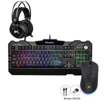 Kit Gamer Mouse sem fio Teclado Semi Mecanico e Headset RGB Kit Gamer Mouse sem fio Teclado Semi Mecanico e Headset RGB