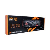 Kit gamer oex teclado e mouse combo redshot preto tm307
