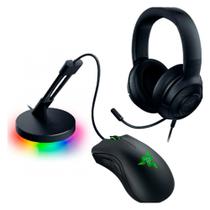 Kit Gamer Razer Game on Mouse Deathadder Essential, 6400 DPI + Headset Kraken X Lite + Mouse Bungee V3 Chroma, Preto - RZ85-03850100-B3U1 Kit Gamer Razer Game on Mouse Deathadder Essential, 6400 DPI + Headset Kraken X Lite + Mouse Bungee V3 Chroma, Preto - RZ85-03850100-B3U1
