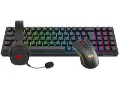 Kit Gamer Redragon Sem Fio Wireless Bluetooh Teclado Mouse Headset RGB