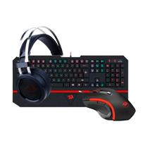 Kit Gamer Redragon Teclado Mouse Headset USB RGB