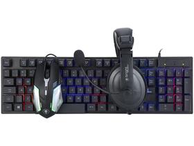 Kit Gamer RGB Teclado Mouse Headset Bright 543