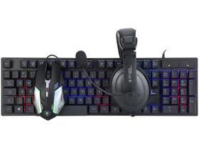 Kit Gamer RGB Teclado Mouse Headset Bright 543