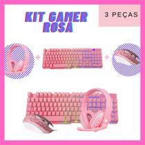 Kit gamer rosa completo evolut