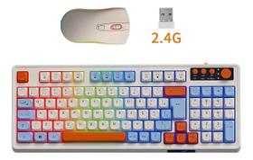 Kit Gamer Sem Fio VTR Electronics Teclado e Mouse Rosa para PC e Noteboo