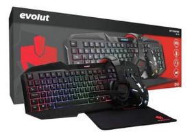 Kit gamer starter teclado / mouse / headset / mousepad eg50 evolut