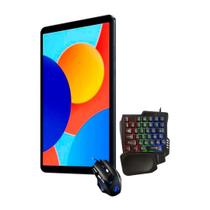 Kit Gamer Tablet pad se 4ram/64g Cinza Teclado Mouse