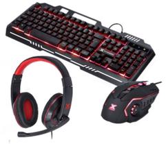 Kit Gamer - Teclado e Mouse Gamer e Headset Gamer P2- VX GAMING - Vinik C/fio