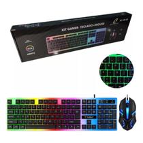 Kit Gamer Teclado e Mouse Rgb Semi Mecânico Led Preto Xcell
