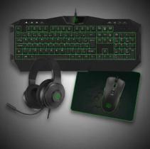 Kit gamer teclado, headset, mouse e mousepad hoopson tpc 067vd