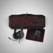 Kit gamer teclado, headset, mouse e mousepad hoopson tpc 067vr