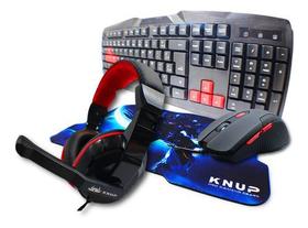 Kit Gamer Teclado + Headset + Mouse + Mousepad Pc e Notebook - KP-2061