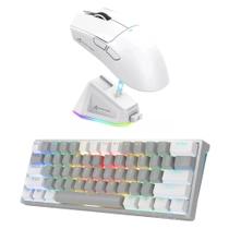 Kit Gamer Teclado Mecânico AULA 60%+ Attack Shark X11 Branco