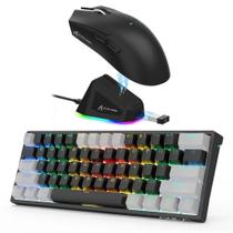 Kit Gamer Teclado Mecânico Aula 60%+ Attack Shark X11 Preto