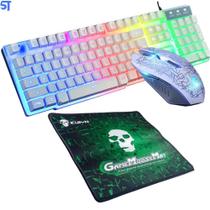 Kit Gamer Teclado, Mouse E Mousepad Kuiyn T6 - Branco