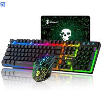 Kit Gamer Teclado, Mouse E Mousepad Kuiyn T6 - Preto