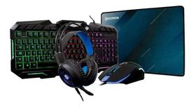 Kit Gamer Teclado Mouse Headset E Mouse Pad Hoopson Tpc-068K