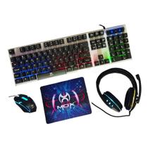Kit Gamer Teclado Mouse Headset Mouse Pad Com Led Mox MO-KM700