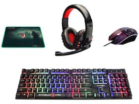 Kit Gamer Teclado Mouse Headset - Mouse Pad ELG CGSR41