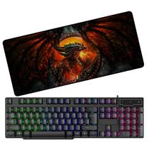 Kit Gamer Teclado RGB e Mouse Pad Garnde de 70X35 Antiderrapante Kit Gamer Teclado RGB e Mouse Pad Garnde de 70X35 Antiderrapante