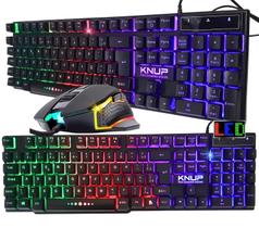 Kit gamer Teclado Semi Mecanico Anti-ghost Multimidia e Mouse Ergonomico 7 Botões Resolução 4800 DPI - Led RGB Kit gamer Teclado Semi Mecanico Anti-ghost Multimidia e Mouse Ergonomico 7 Botões Resolução 4800 DPI - Led RGB