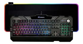 Kit Gamer Teclado Semi Mecanico com Led e Mousepad RGB 70X30 Kit Gamer Teclado Semi Mecanico com Led e Mousepad RGB 70X30