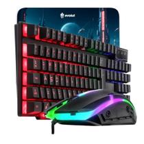 Kit Gamer teclado semi mecanico mouse gamer headset mousepad