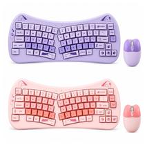 Kit Gamer Teclado Semimecânico e Mouse Wireless Sem Fio Rosa Kit Gamer Teclado Semimecânico e Mouse Wireless Sem Fio Rosa