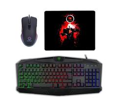 KIT Gamer Teclado Tanker Rainbow T Dagger + Mouse Led 7 Botões 3.200 DPI Strike + Mouse Pad G FIRE - T- DAGGER / G FIRE / Strike