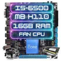 Kit Gamer Upgrade Intel i5-6500 + Placa Mãe H110 + 16GB RAM DDR4 + Cooler CPU + Wifi