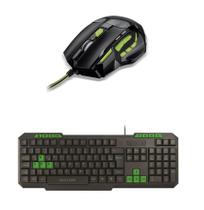 Kit Gamer Verde Mouse 2400 Dpi Mo208 + Teclado Tc243