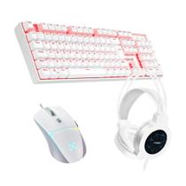 Kit gamer White Mouse 12800DPI Teclado Mecânico Headset Kit gamer White Mouse 12800DPI Teclado Mecânico Headset