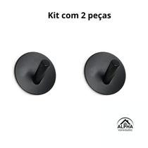 Kit gancho adesivo de parede porta cabide suporte preto