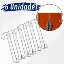 Kit Gancho Porta Roupa Cabide Acrílico Transparente Minimalista Suporte Apoio Pendurador