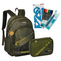 Kit Garfield Mochila Costas + Estojo Box Escolar Clio Style Original + Material Escolar Sky Paper Kit Garfield Mochila Costas + Estojo Box Escolar Clio Style Original + Material Escolar Sky Paper