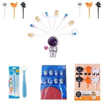 Kit Garfinhos Infantis Para Petisco 14p + 1Colher Bebê(Azul) Kit Garfinhos Infantis Para Petisco 14p + 1Colher Bebê(Azul)