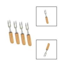 Kit Garfinhos Inox Cabo Madeira Petiscos Fondue 4 Peças Kit Garfinhos Inox Cabo Madeira Petiscos Fondue 4 Peças