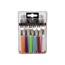 Kit Garfinhos Inox Para Petiscos Fondue Color 10cm 6 peças