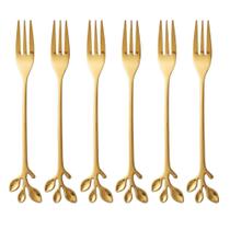 Kit Garfinhos Leaf (6 Peças) Dourado