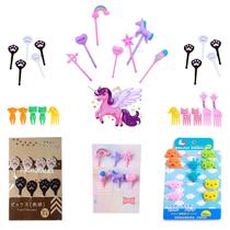 Kit Garfinhos Palitinhos Infantis Para Petisco Frutas Criança Bebe Fofo Cartoon Decoração Alimento 24pçs