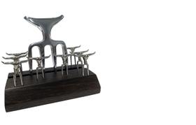 Kit garfo 4 pontas com 8 mini garfos para petisco em alumínio - xpeto Kit garfo 4 pontas com 8 mini garfos para petisco em alumínio - xpeto