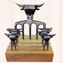 Kit Garfo 5 Pontas com 6 Garfinhos Polido