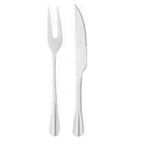 Kit Garfo e Faca de Aço Inox para Assado Prateado