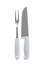 kit garfo e faca de plastico e aço inox fenima