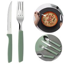 Kit Garfo e Faca Martinazzo Inox 12 Pçs Conjunto Piemonte Completo Para Churrasco Festa Aniversário