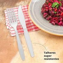 Kit garfo e faca master branco c/ 25 un